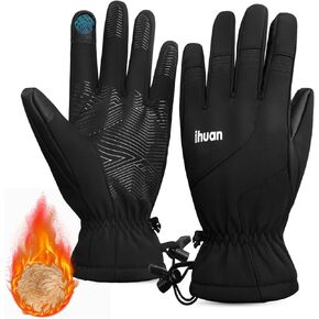ihuan Kids Winter Waterproof Ski Gloves, Snowboarding Touchscreen Warm Gloves for Boys Girls Snow Board