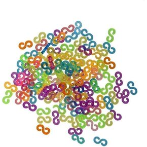 125Pcs Loom Clips, Rainbow Color Refill Connecting Loom Band Jewelry Bracelets Making Tool Handicrafts and Sewing Supplies Weaving Loom Tools and Accessories