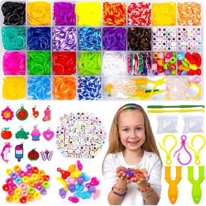 Reaeon Bracelet Making Kit, Medium, 1500pcs Colorful Rubber Bands, 23 Colors, Loom Bracelet Making DIY Crafting for Boys Girls
