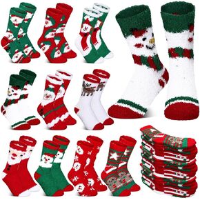 10 Pairs Christmas Fuzzy Socks Winter Socks in Bulk Colorful Cozy Fluffy Warm Men Socks Xmas Unisex Cold Weather Socks for Women Christmas Gifts