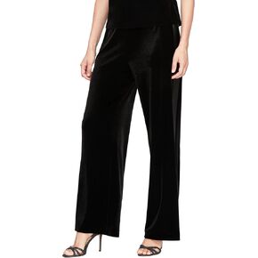 Alex Evenings Women's Straight Leg Full Length Velvet Dress Pant (Regular Petite)