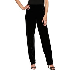 Alex Evenings Women's Straight Leg Full Length Velvet Dress Pant (Regular Petite)