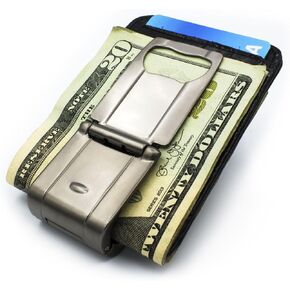 Munich Gunmetal Gray Money Clamp with Black Crocodile Wallet