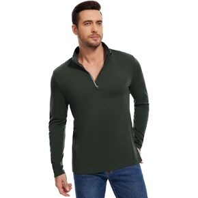 Iguana Men's 100% Merino Wool Base Layer 260g Midweight Quarter Zip Long Sleeve Top