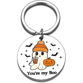 Halloween Boo Basket Stuff for Women Kids Boo Keychain for Men Boyfriend Girlfriend Halloween Basket for Teens Girls Boys Cute Halloween Gifts for Him Teen Girls Boo Basket Stuffers for Him
