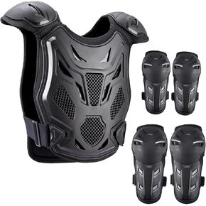 PELLOR Kids Dirt Bike Gear, Motorcycle Armor with Knee Pads Elbow Pads Chest Protector Riding Gear Full Body Protection Suit for Boys Girls Mountain Biking Cycling