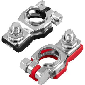 Battery Terminal Connector, Top Post Battery Terminals, Positive and Negative 1 Pair, Corrosion Resistance, Universal Car Accessories for SUV Van Motorcycle