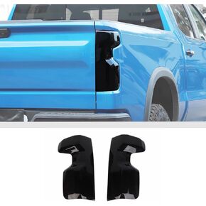 JWWY Tail Light Taillight Rear Light Garnish Cover Trim Fit Fit for 2022 2023 2024+ Chevy Silverado GMC Sierra Exterior Accessories Blackened(Smoked Black)