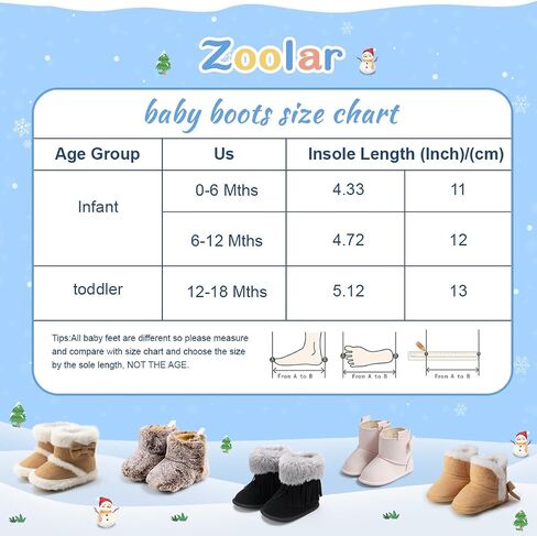 Infant Unisex Warm Fur Lining Soft Boots Baby Winter Ankle Non-Slip Rubber Texture Sole Toddler Winter Snow Crib Shoes in Saudi Arabia