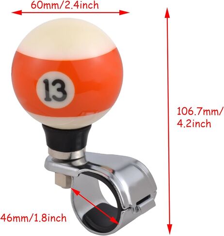 Lunsom Steering Wheel Knob Spinner, Billiard Power Handle Suicide Knob Turning Control Helper Fit Most Vehicles Trucks,Orange-White in Saudi Arabia