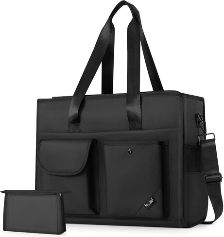 Tote Bag, Work Bags for Women with 15 Pockets, Large Tote Bag with Zipper for Teacher Nurse, Laptop Handbags for Women, Carry on Bag, Dark Green in Saudi Arabia