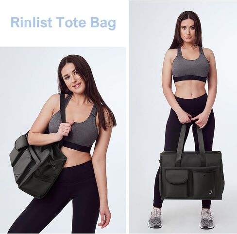 Tote Bag, Work Bags for Women with 15 Pockets, Large Tote Bag with Zipper for Teacher Nurse, Laptop Handbags for Women, Carry on Bag, Dark Green in Saudi Arabia