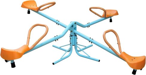 Ball & Cast Outdoor Kids Spinning Seesaw, Sit and Spin Teeter Totter Playground Equipment with Swivel Base for Backyard - Teeter Totter for Toddlers Age 2-5,Multicolor in Saudi Arabia