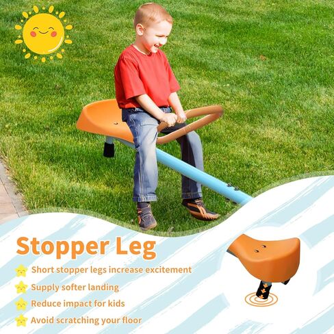 Ball & Cast Outdoor Kids Spinning Seesaw, Sit and Spin Teeter Totter Playground Equipment with Swivel Base for Backyard - Teeter Totter for Toddlers Age 2-5,Multicolor in Saudi Arabia