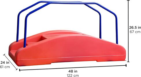 Children's Factory-3004 Red Rocker/Toddler Bridge with Rails, Rocking Teeter Totter for Kids/Toddlers, Indoor/Outdoor Play Equipment for Classroom/Playroom in Kuwait