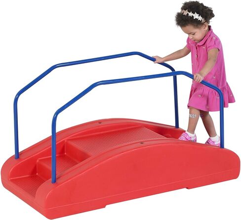 Children's Factory-3004 Red Rocker/Toddler Bridge with Rails, Rocking Teeter Totter for Kids/Toddlers, Indoor/Outdoor Play Equipment for Classroom/Playroom in Kuwait