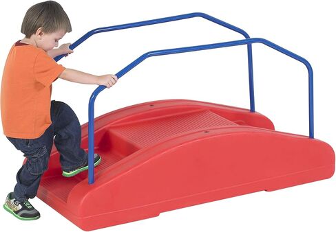 Children's Factory-3004 Red Rocker/Toddler Bridge with Rails, Rocking Teeter Totter for Kids/Toddlers, Indoor/Outdoor Play Equipment for Classroom/Playroom in Kuwait