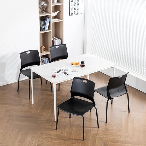 Sidanli Stackable Office Chairs, Green Guest Chairs with Comfortable Streamline Seat, Stacking Chairs No Wheels for Conference Room, Set of 4. in Saudi Arabia