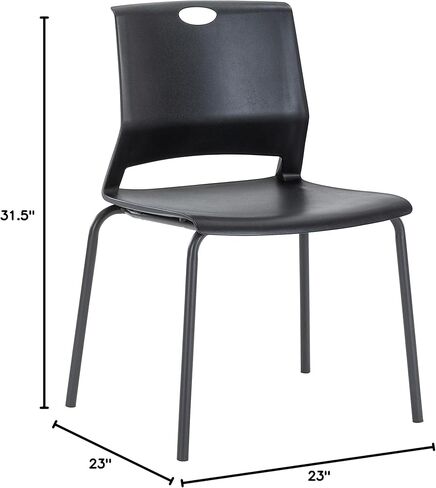 Sidanli Stackable Office Chairs, Green Guest Chairs with Comfortable Streamline Seat, Stacking Chairs No Wheels for Conference Room, Set of 4. in Saudi Arabia