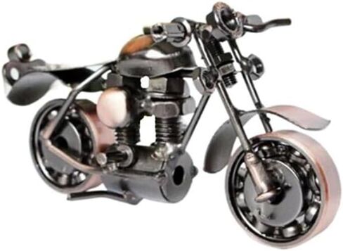 Jilukibo نموذج دراجة نارية الحديد الإبداعي للرجال هدية عيد ميلاد، المنزل خمر الحلي المعدنية الرجعية موتو لمحبي الدراجات النارية أو الدراجين، مجموعة ديكور سطح المكتب (برونزية) in Kuwait