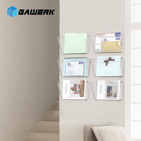 Clear Acrylic Single Pocket, Plastic Hanging Wall Mount File Holder for Office Home (Gray, 8 Pack) in Kuwait