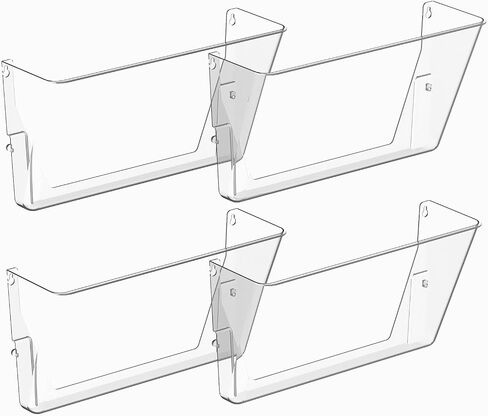 Clear Acrylic Single Pocket, Plastic Hanging Wall Mount File Holder for Office Home (Gray, 8 Pack) in Kuwait