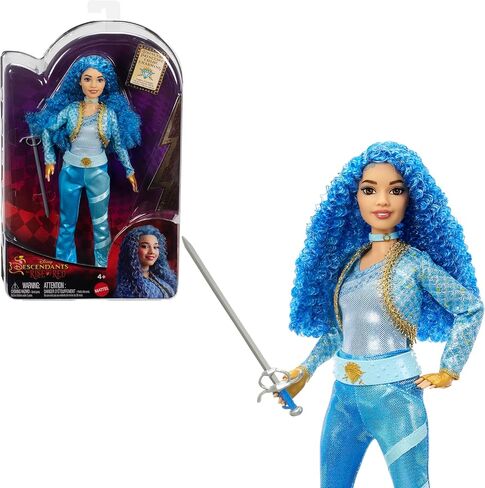 Mattel Disney Descendants: دمية وإكسسوارات The Rise of Red Fashion - الأميرة كلوي تشارمينغ، ابنة سندريلا مع ملابس مستوحاة من الفيلم وسيف in Saudi Arabia