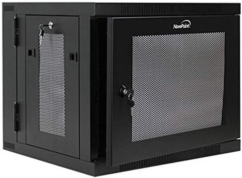 NavePoint 9U Server Cabinet with Hinged Back - 17.7" Deep, 9U Server Rack Enclosure with Locking Perforated Door, Wall Mount Rack with Removable Side Panels, 9U Network Cabinet, Pre-Assembled in Saudi Arabia