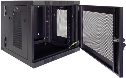 NavePoint 9U Server Cabinet with Hinged Back - 17.7" Deep, 9U Server Rack Enclosure with Locking Perforated Door, Wall Mount Rack with Removable Side Panels, 9U Network Cabinet, Pre-Assembled in Saudi Arabia