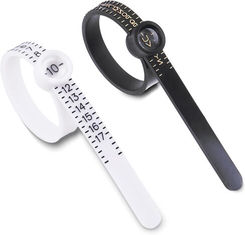 مجموعة قياس مقاس الخاتم قطعتين من amaxiu، مقاس الخاتم مع مقياس حجم الخاتم الزجاجي المكبر، أداة قياس حجم الإصبع القابلة لإعادة الاستخدام للرجال والنساء in Kuwait