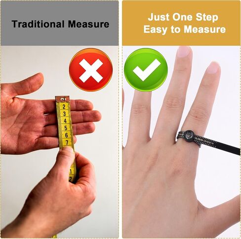 مجموعة قياس مقاس الخاتم قطعتين من amaxiu، مقاس الخاتم مع مقياس حجم الخاتم الزجاجي المكبر، أداة قياس حجم الإصبع القابلة لإعادة الاستخدام للرجال والنساء in Kuwait