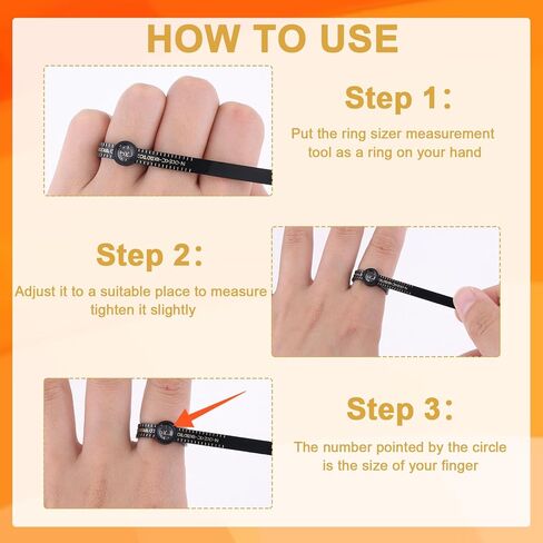 مجموعة قياس مقاس الخاتم قطعتين من amaxiu، مقاس الخاتم مع مقياس حجم الخاتم الزجاجي المكبر، أداة قياس حجم الإصبع القابلة لإعادة الاستخدام للرجال والنساء in Kuwait