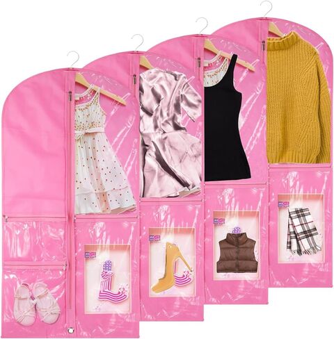 4 قطع من حقائب الملابس لأزياء الرقص، قابلة للطي والحمل مقاس 40 بوصة، حقائب ملابس الرقص مع 4 جيوب بسحاب للراقصين in Kuwait