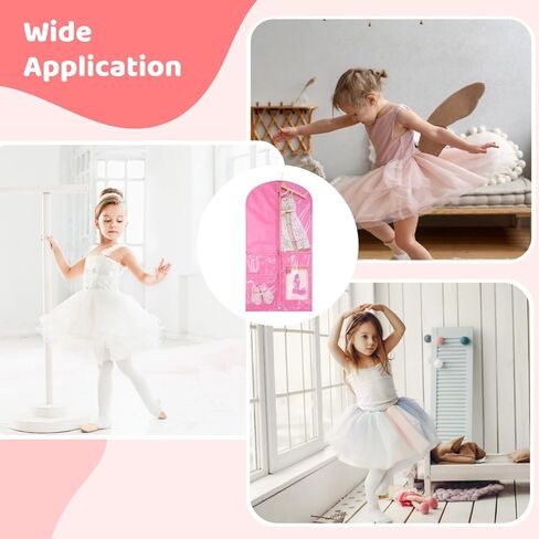 4 قطع من حقائب الملابس لأزياء الرقص، قابلة للطي والحمل مقاس 40 بوصة، حقائب ملابس الرقص مع 4 جيوب بسحاب للراقصين in Kuwait