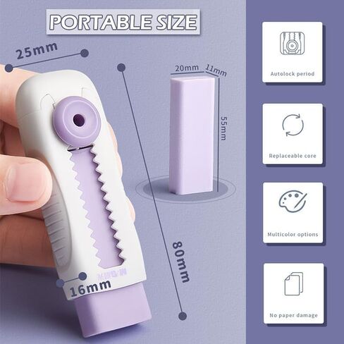 2Pcs Retractable Eraser Slide Erasers Bulk Cute Pencil Erasers Drawing Eraser Aesthetic Erasers Push Pull Eraser Back School Supplies for Office Small in Size Correction Products（Random Color） in Saudi Arabia