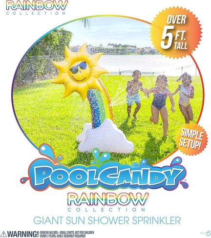 قوس قزح قابل للنفخ من PoolCandy - رشاش دش شمسي عملاق بطول خمسة أقدام - متعة الصيف لجميع الأعمار. in Kuwait