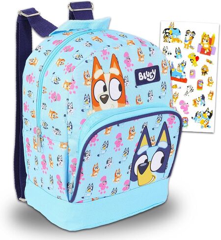 Bluey Mini Backpack for Women Set - 10" Canvas Bluey Backpack with Front Pocket and Stickers | Bluey Backpack Purse Bundle in Saudi Arabia