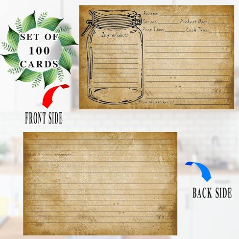 100 Count Recipe Cards, Recipe Cards 4x6 Inch White, 4x6 Recipe Cards Double Sided, Blank Recipe Cards for Bridal Showers and Wedding, Christmas Gifts in Saudi Arabia