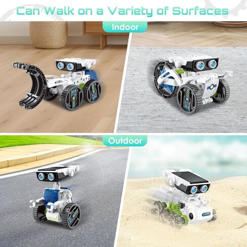 12 in 1 Solar Robot Kit, Education Science Experiment Kits for Kids Ages 8-12, DIY Solar Power Building Kit with Solar Panel and Battery Power Christmas Birthday Idea Gifts Toy for Tennagers-Green in Saudi Arabia