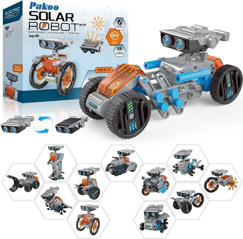 12 in 1 Solar Robot Kit, Education Science Experiment Kits for Kids Ages 8-12, DIY Solar Power Building Kit with Solar Panel and Battery Power Christmas Birthday Idea Gifts Toy for Tennagers-Green in Saudi Arabia