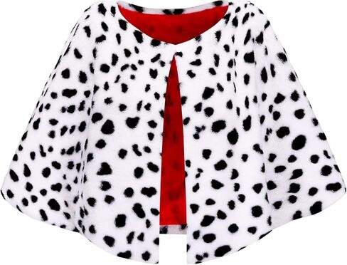 Akokvlar Halloween Costumes for Women Dalmatian Shawl with Gloves Wigs Mask Earrings Headband Set in Saudi Arabia