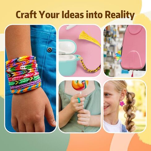 DEHVIHS Rubber Band Bracelet Kit 40 Colors, 18000+ Rubber Loom Bands Kit with 3 Layer Container, Rubber Loom Kit for Bracelet Necklace Art DIY Craft （Purple Case） in Saudi Arabia