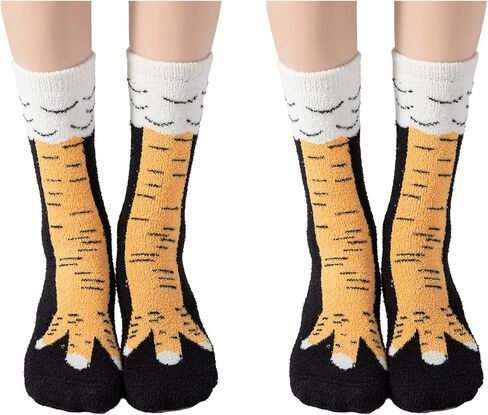 Adult Funny Gifts Gag White Elephant Gifts Christmas Stocking Stuffers Fuzzy Chicken Leg Grippy Socks in Saudi Arabia