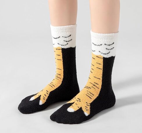Adult Funny Gifts Gag White Elephant Gifts Christmas Stocking Stuffers Fuzzy Chicken Leg Grippy Socks in Saudi Arabia