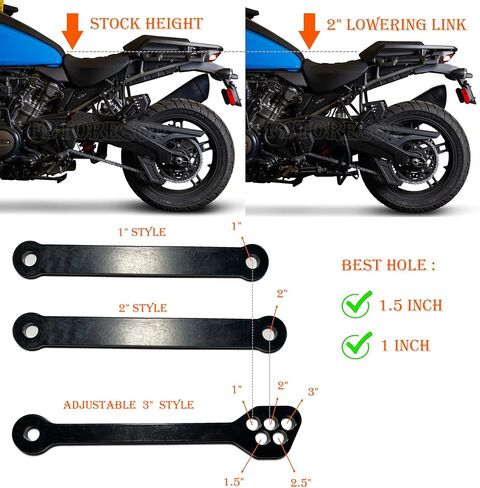 Lowering Kits For Harley Pan America 1250 Special RA1250S Adjustable 3" inch lowering Links，2" 1.5'' 1'' drops suitable for people 5'3" to 5'10" in Kuwait