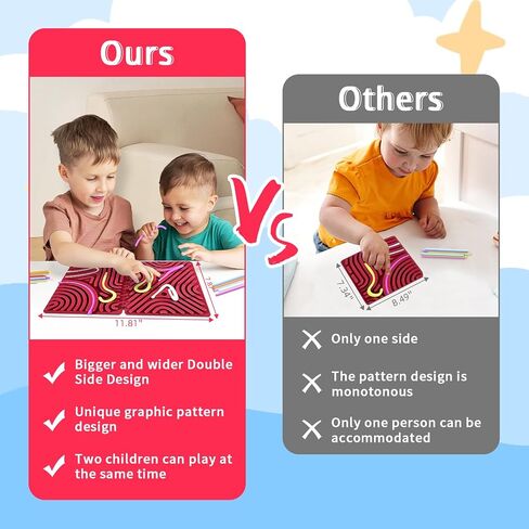 Sensory Activity Board, Foldable Silicone Fidget Toys, Busy Board for Calming, Stress, Anxiety, ADHD, Autism Sensory Products for Kids 3+ & Adults, Fidgets Pad |Portable Travel Bag| 22 Strings, Large in Saudi Arabia