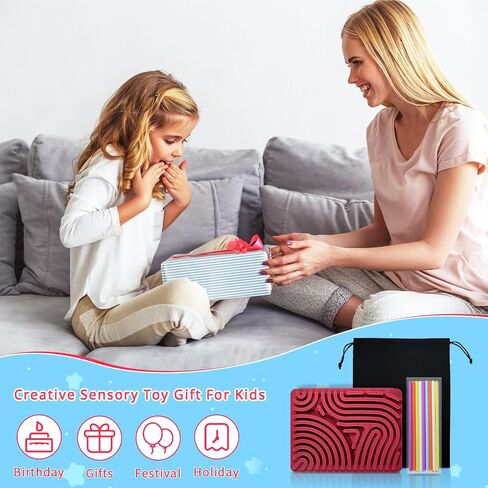 Sensory Activity Board, Foldable Silicone Fidget Toys, Busy Board for Calming, Stress, Anxiety, ADHD, Autism Sensory Products for Kids 3+ & Adults, Fidgets Pad |Portable Travel Bag| 22 Strings, Large in Saudi Arabia