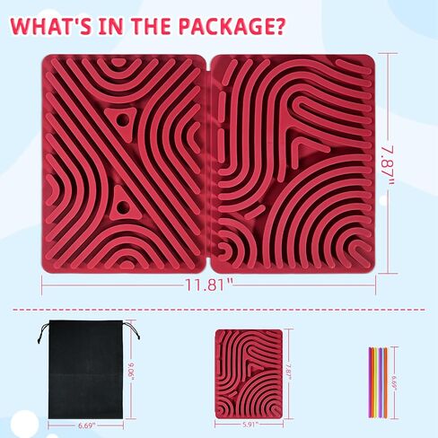Sensory Activity Board, Foldable Silicone Fidget Toys, Busy Board for Calming, Stress, Anxiety, ADHD, Autism Sensory Products for Kids 3+ & Adults, Fidgets Pad |Portable Travel Bag| 22 Strings, Large in Saudi Arabia