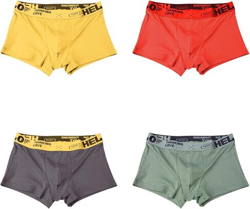 Evankin Mens Cotton Boxer Briefs Soft Cool Underwear Breathable Low Rise Trunks in Saudi Arabia