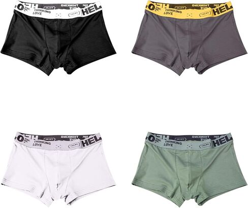 Evankin Mens Cotton Boxer Briefs Soft Cool Underwear Breathable Low Rise Trunks in Saudi Arabia